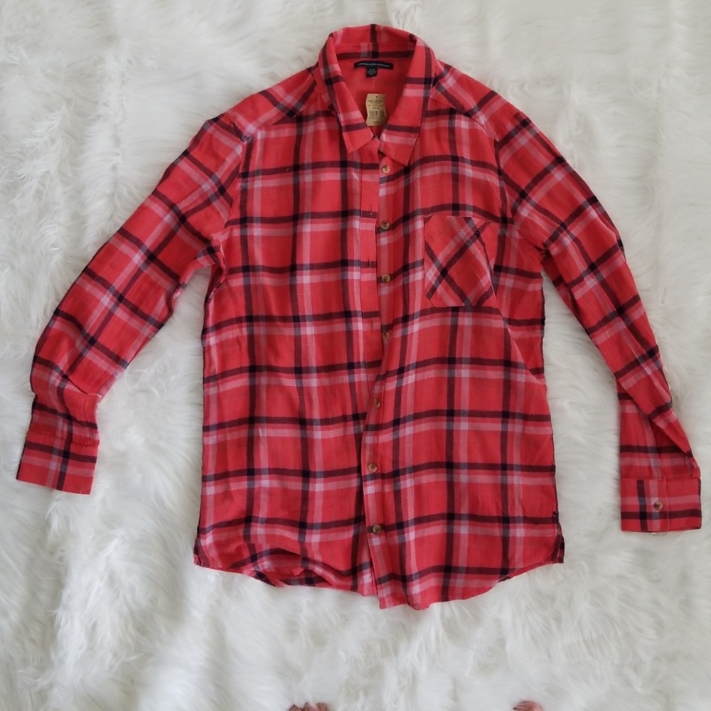Plaid American Eagle Long Sleeved Shirt